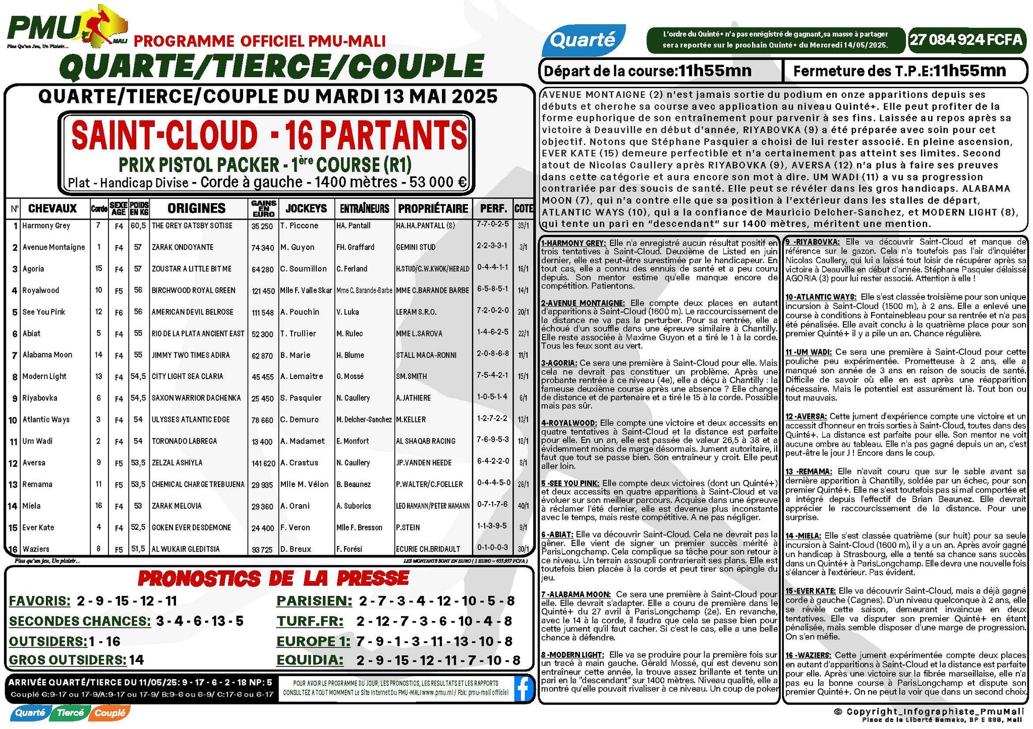 journal hippique pmu mali